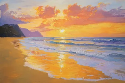 Sommersonnenuntergang am Strand