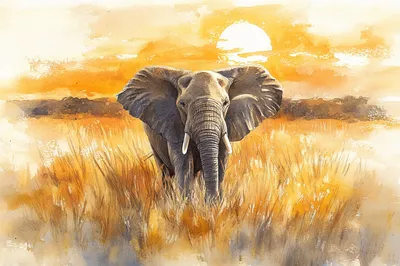 Elefante nella savana
