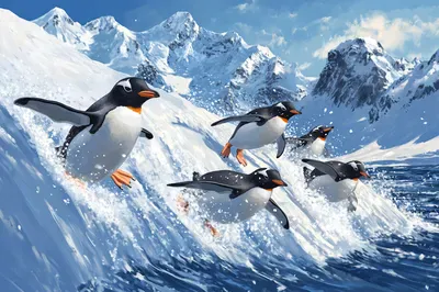 Pinguin-Eisrutsche