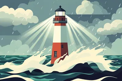Lighthouse in a Storm jigsaw puzzle
