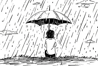 Rainy Day Black and White jigsaw puzzle