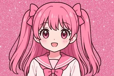 Funkelndes Anime-Mädchen