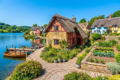Cottages By A Lake jigsaw puzzle