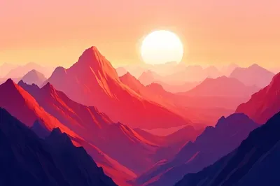 Sonnenaufgang in den Bergen