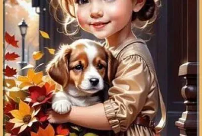 Fillette et son chien