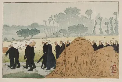 Henri Rivière, Enterrement à Trestraou, plate no.