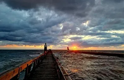 פאזל של Coucher de soleil Estacade Capbreton