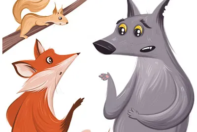 Wolfie, Fox and Squirrel