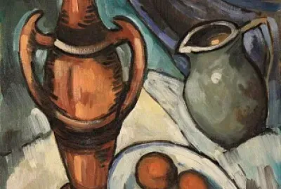 Vlaminck nature morte carafe brune