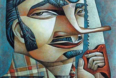 Painting in the style of cubism