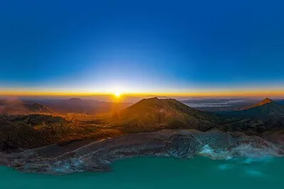 Sunrise and deep blue sky