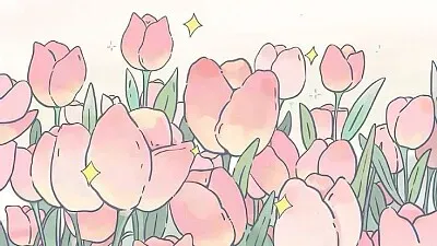פאזל של mignon champs de tulipes rose
