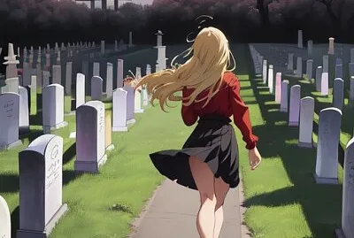 Yuki, graveyard scene. jigsaw puzzle
