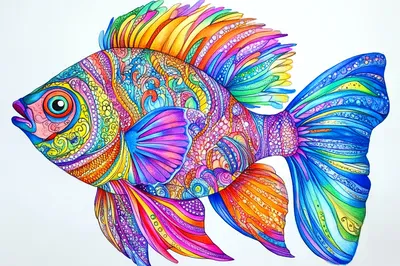 Zentangle Tropical Fish jigsaw puzzle