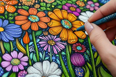 Zentangle Flower Garden jigsaw puzzle