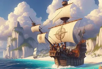 פאזל של קולומבוס מגלה את אמריקה