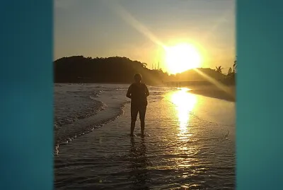 por do sol na praia