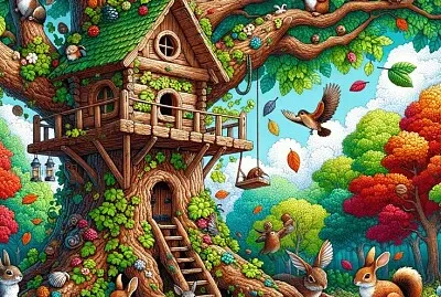 461- Casa infantil arbol jigsaw puzzle