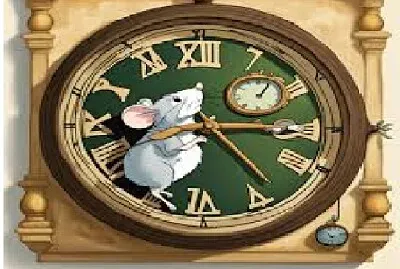 mouse ran up the clock