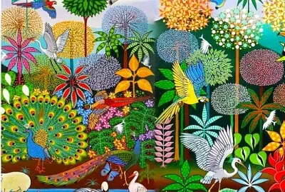 naïfs brésiliens vols d 'oiseaux jigsaw puzzle