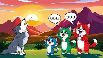 Los gatitos y el lobo