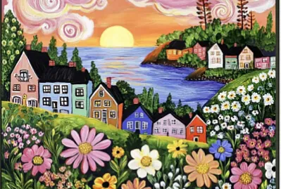naïf croate coucher de soleil jigsaw puzzle