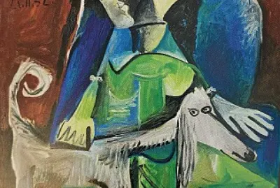 Picasso1962 femme au chien jigsaw puzzle