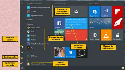 Menú Inicio en Windows 10