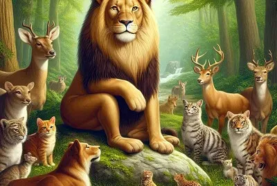 Il leone la lepre e il cervo jigsaw puzzle