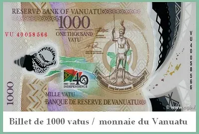 Billet de 1000 vatus /  monnaie du Vanuatu