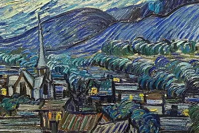 Van Gogh village la nuit