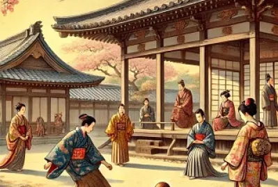 Heian-Era Courtyard and Kemari Game