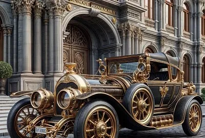 Antique Car Meets Futurism