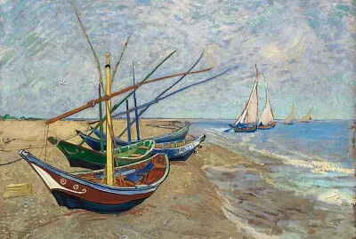 Fishing Boats on the Beach at Saintes-Maries