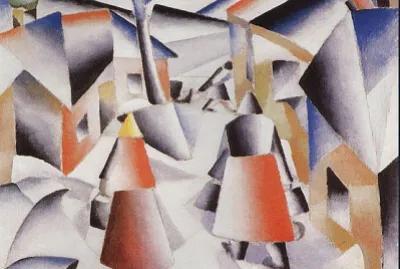 Malevitch 1913 village après la tempête de neige