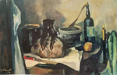 Charles Clément nature morte au pain