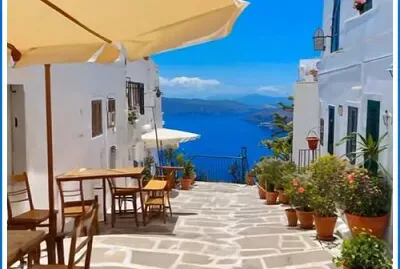 Terrasse ensoleillée en Italie
