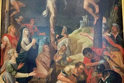 anonyme Christ en croix XVIIème s
