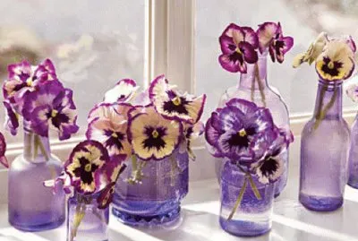 Pansies in Decorative Bottles jigsaw puzzle