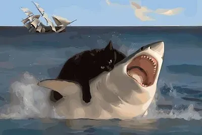 Gato come tiburon jigsaw puzzle