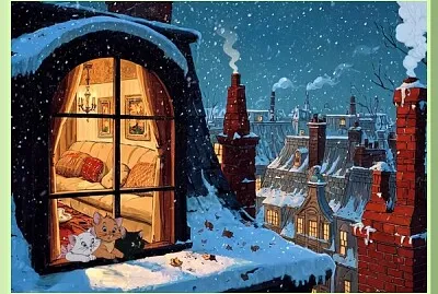 Sous les toits en hiver