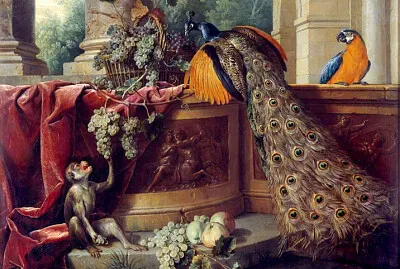 Desportes paon et singe 1714