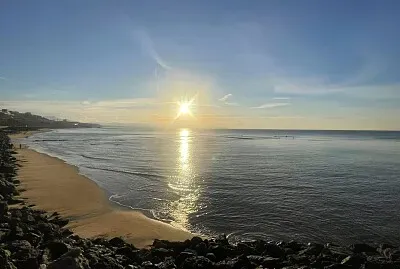 Plage et coucher du soleil