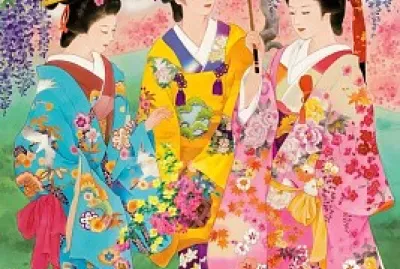 Femmes dans de somptueux kimono jigsaw puzzle