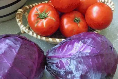 Tomatoes and Purple Cabbage