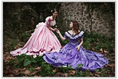 Happy Civil War Lady Joined By a Friend