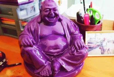Purple Laughing Buddha