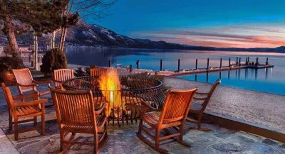 Resort Patio at Sunset-Lake Tahoe jigsaw puzzle