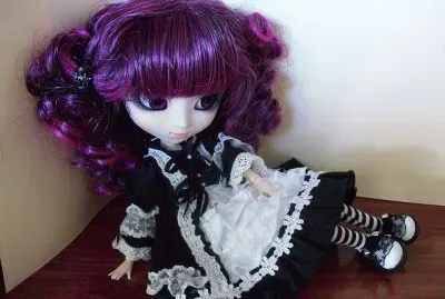 Gothic Doll with Purple Hair