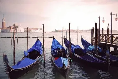 Purple Gondolas-Venice